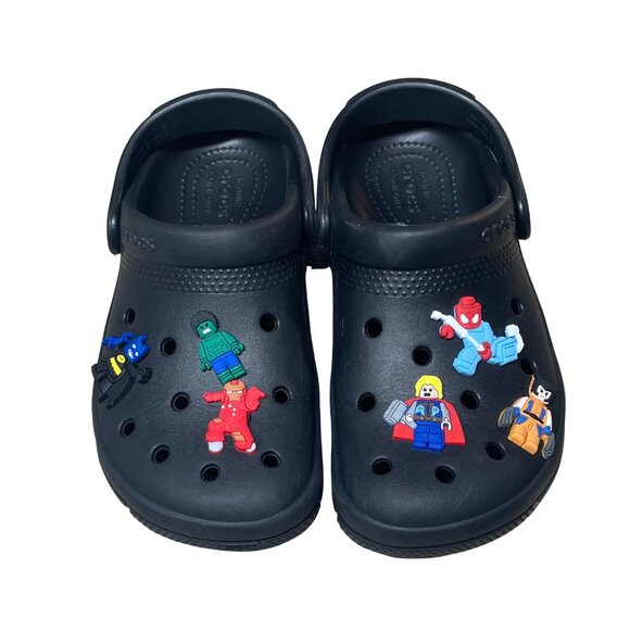 CROCS Kids Classic Clog Black LEGO Jibbitz Size C13 - Picture 1 of 5